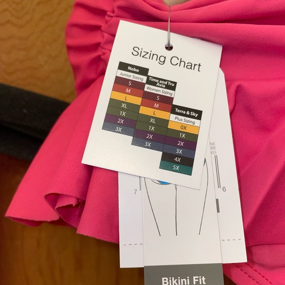 TIME and TRU Women's Button Front-Molded Cup SWIM SUIT -Size L (12-14) -Pink-NWT - Picture 7 of 15